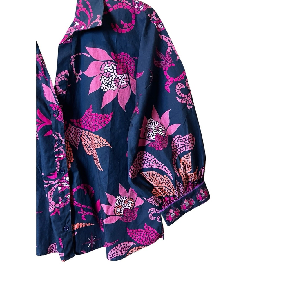 Maude Vivante Elsa Top XL Navy Blue Purple Midnight Mosaic - Picture 4 of 7
